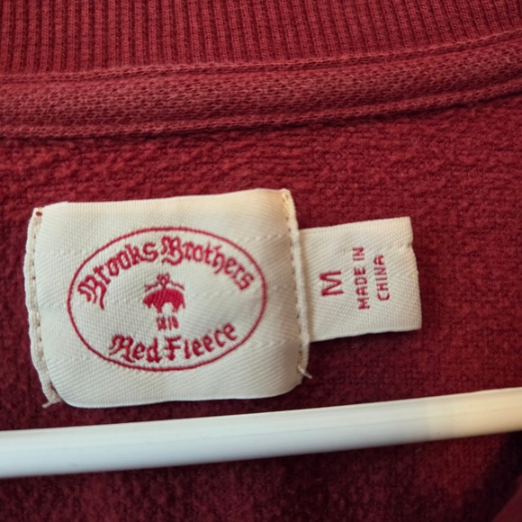 Brooks Brothers Red Fleece Men's Red Quarter Zip Sweatshirt Pullover M Classic - Picture 6 of 10